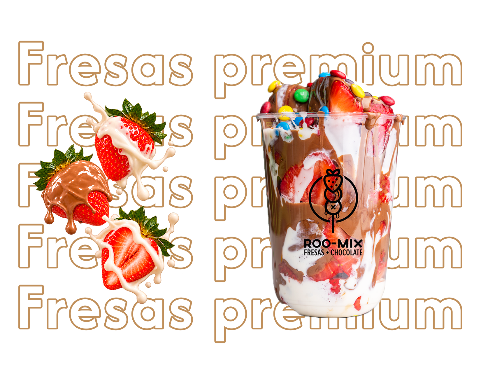 Fresas con chocolate y crema Roo-Mix